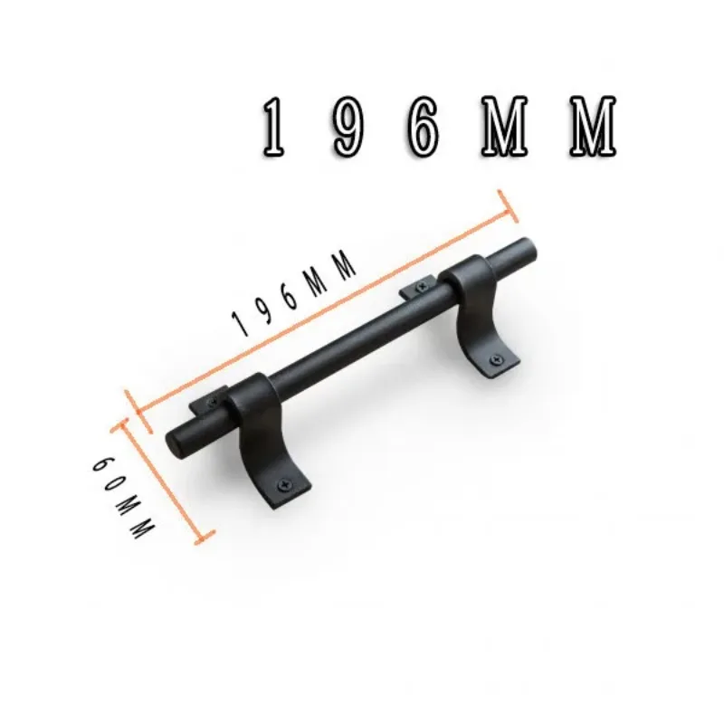 Black carbon steel Sliding Barn Door Pull Handle Sliding Closet Gate Cabinet Door Handle