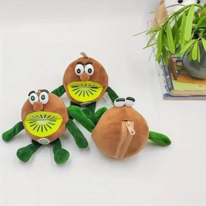Coin Wallet Pendant Small Wallet Toy Doll Pendant Backpack Doll Birthday Gifts Cartoon Kiwi Fruit Plush Coin Purse Doll Bag