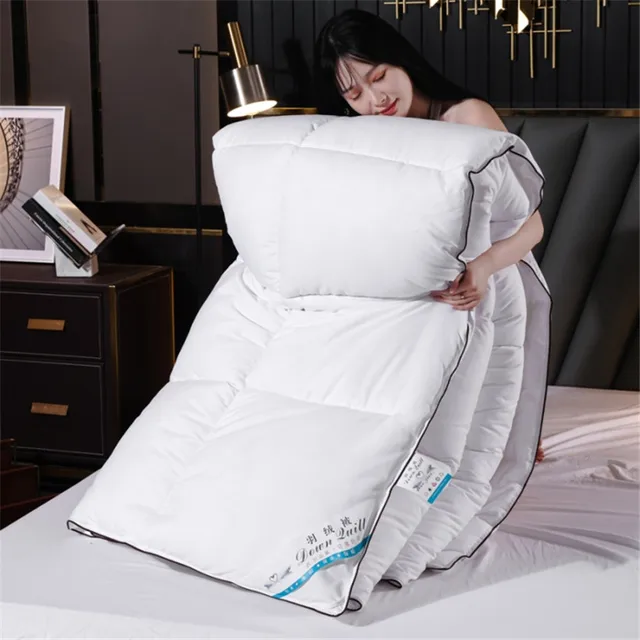 Couette en duvet d'oie Imitation d'hiver, couette d'hôtel cinq étoiles, Super douce et moelleuse, simple, automne et printemps, couverture matelassée 6
