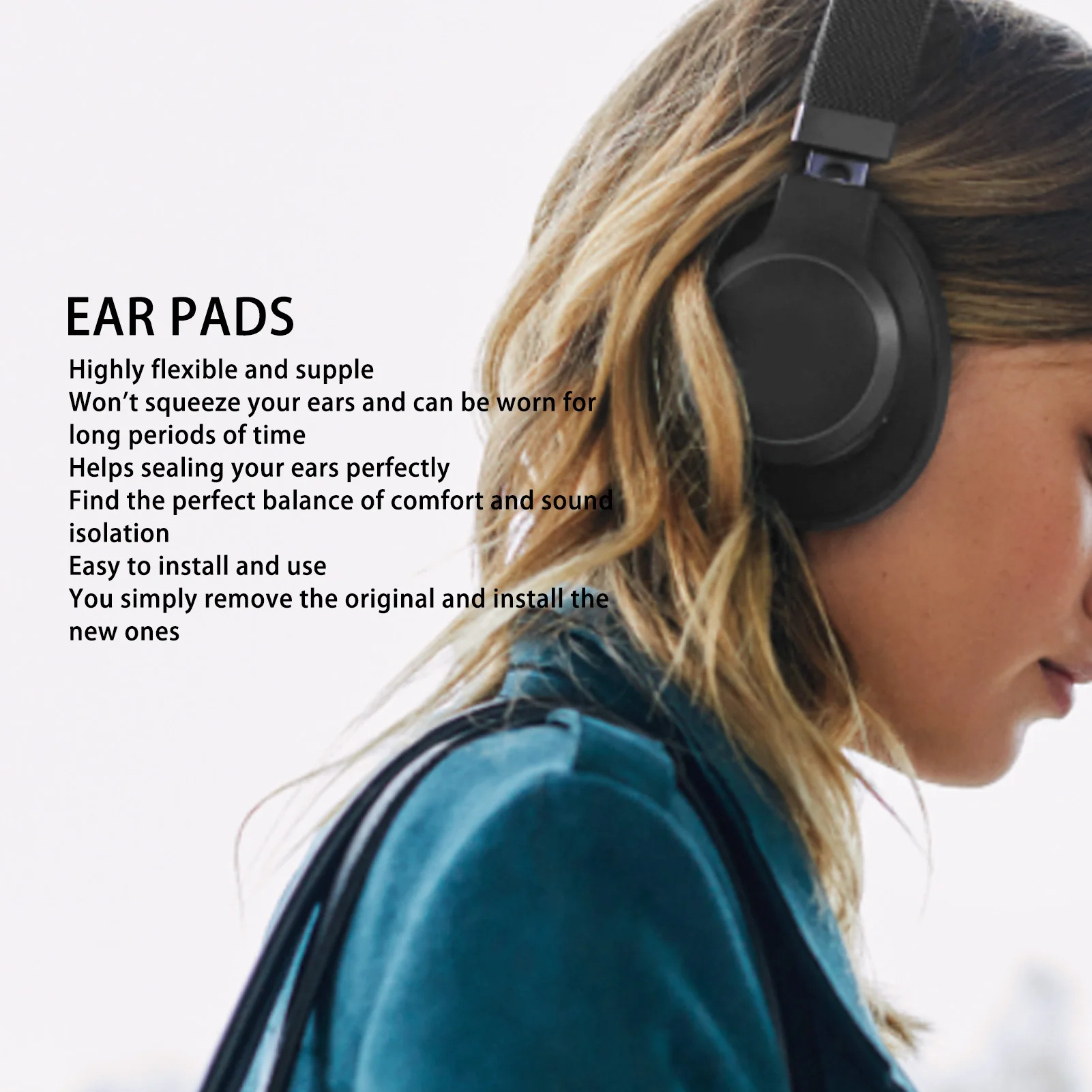 2 Pairs Ear Pads Professional Protein Leather Comfortable Replacement Ear Cushion for 400BT 460NC Replacement Ear Pads Ear Pads