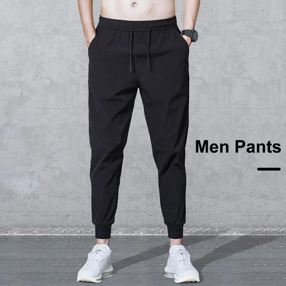 

Мужские брюки до щиколотки, быстросохнущие мужские спортивные брюки с боковыми карманами и эластичным поясом, идеально подходят для тренировок в тренажерном зале