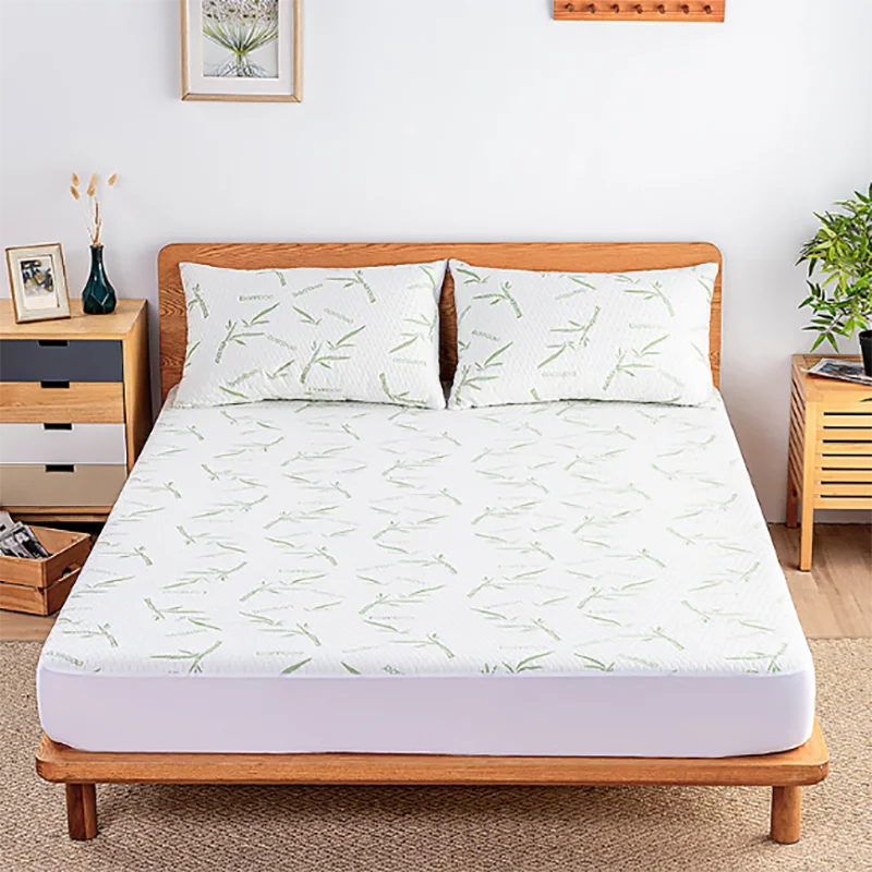 

Waterproof Mattress Covers Protector Adjustable Bed Fitted Sheets With Elastic Band Bamboo Leaf Thickening Bed Cover