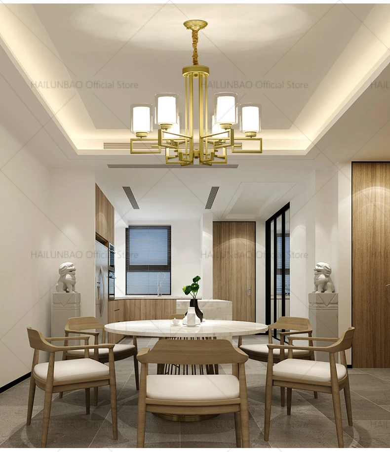 Description Picture 6 of itemNew Chinese Style Simple Fashion Living Room Chandelier Luxury Atmosphere Bedroom Study Chandelier Chinese Wind Lighting Lamps