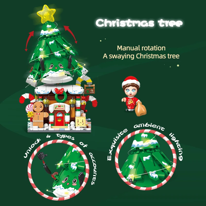 Christmas Swing Street View Series Building Blocks Snowman