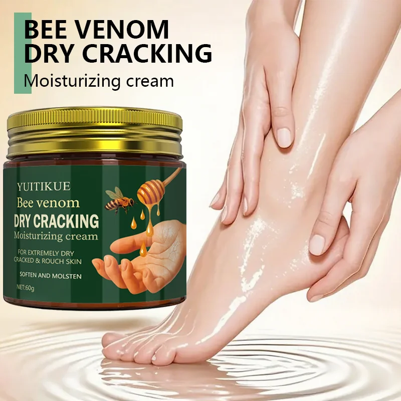 Bee venom dried crack moisturizing cream is suitable for extremely dry, cracked, and rough skin, softening and smoothing it.