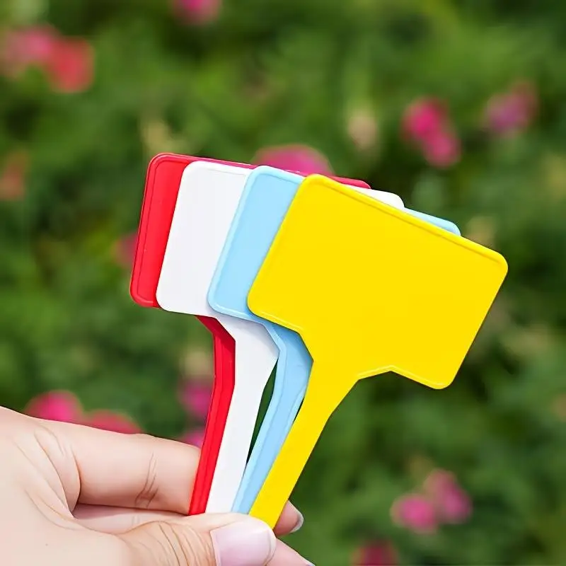 Confezione da 20 marcatori per piante a forma di T da 6 pollici – picchetti in plastica impermeabili, etichette per fiori, targhette per giardino - immagine 6