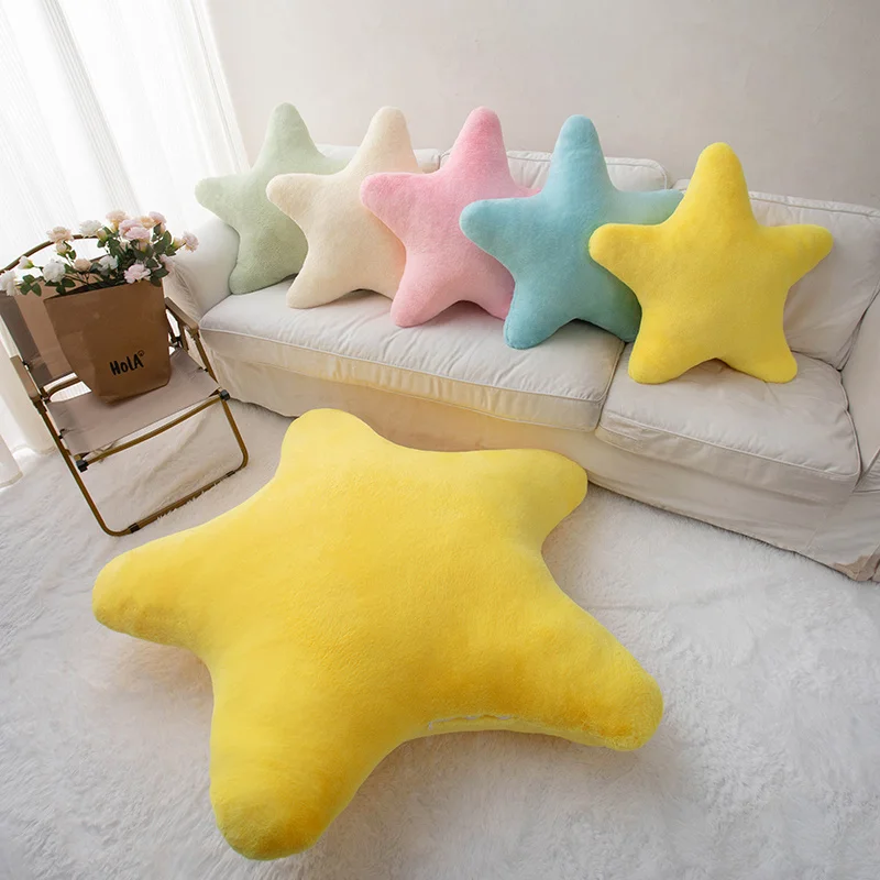 Star Plush Pillow Colorful Natural Sky Stuffed Cushion Pink Yellow Blue Green Cream Sofa Chair Bed Party Decor Gift 6