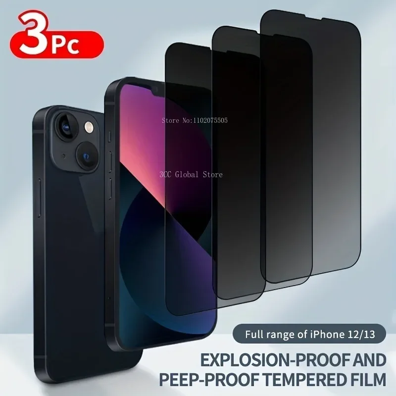 3Pcs Privacy Screen Protector Per Iphone 13 11 Pro Max 7 8Plus Vetro Temperato Per Iphone 14 12 Pro Max 15 Plus Xr Xs Max Glass