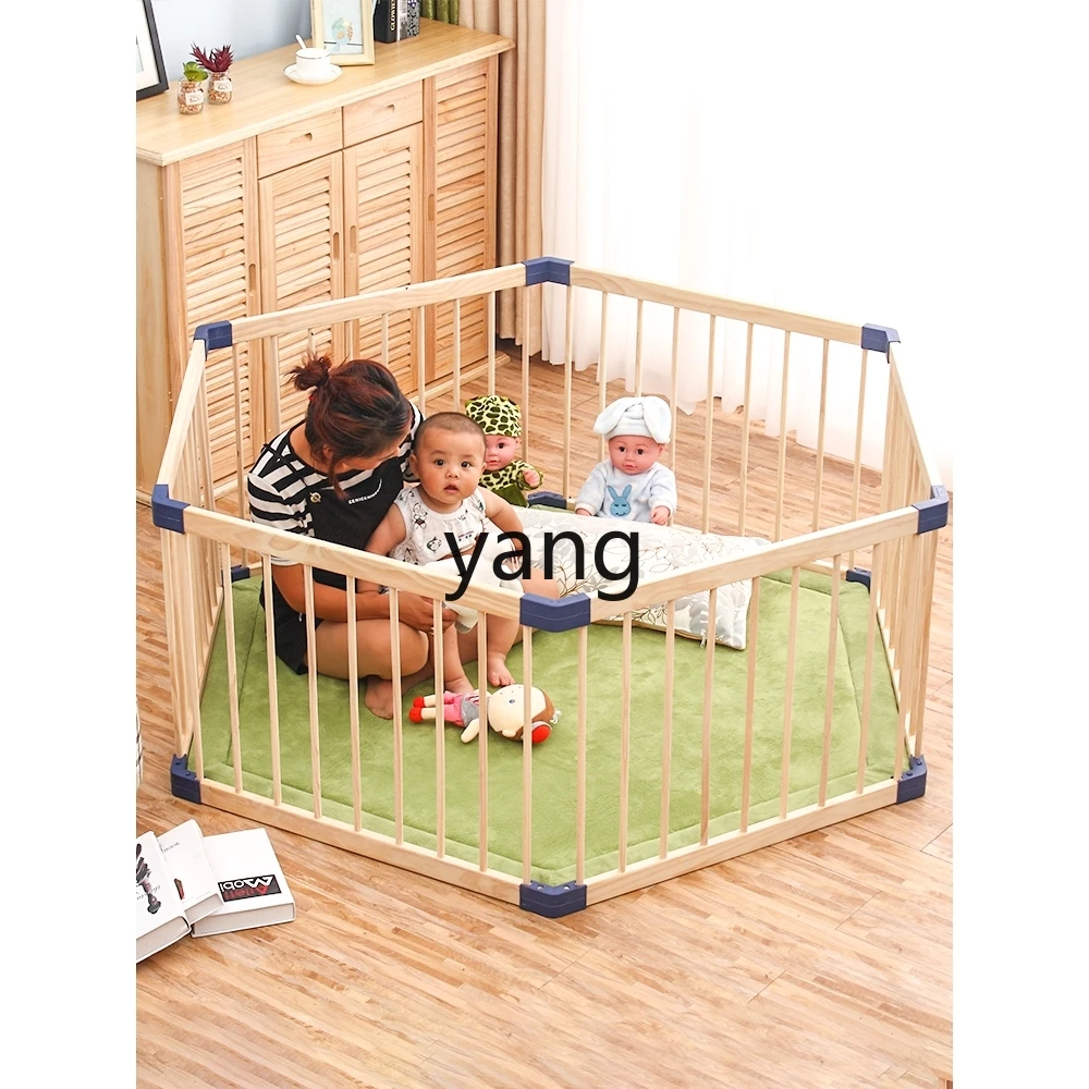 CX Protective Grating Baby Indoor Climbing Pad Guardrail Home Gaming Baby Crawling Mat Solid Wood