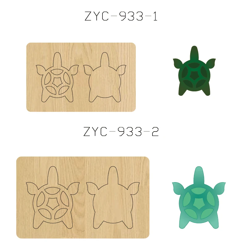 ZYC-933 Turtle pendant wooden cutting mold suitable for die-cutting machines