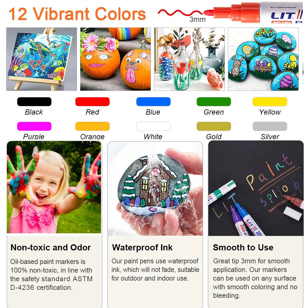 Car Scratch Repair Pen Waterproof Marker Oil-based Pen Vehicle Rubber Tyre CD Metal Permanent Paint Marker For Car Styling