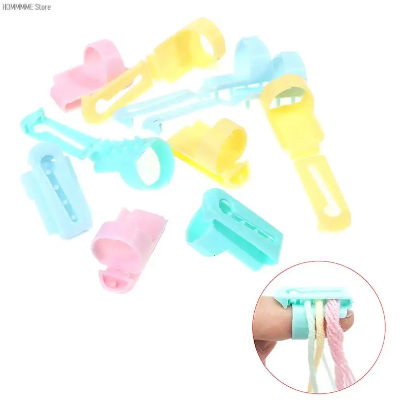 

1Pcs Finger Splitter Sweater Wool Knitting Tool 4 Yarn Guide Thimble Plastic Thimble Ring Sewing DIY Crafts Handmade Accessories