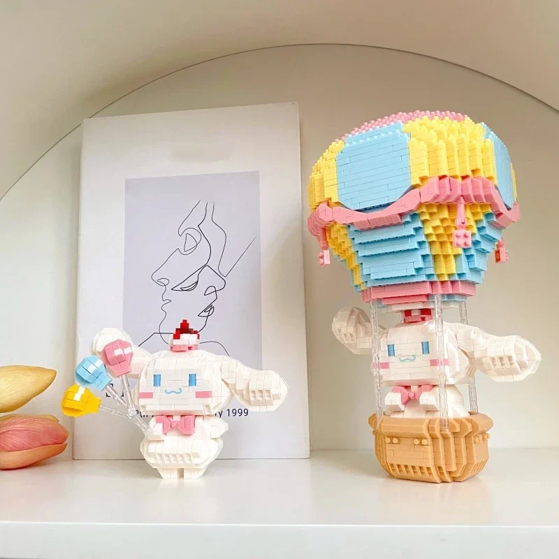 Sanrio Building Block Unicorn Hot Air Balloon Moon Cinnamoroll Model Kawaii Assembled Children's Toy Christmas Birthday Gift 4