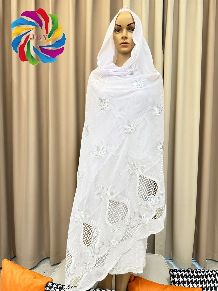 Muslim Fashion Hijab Scarf African Women Scarves Headscarf Turkush Indian Arabic Foulard Cotton Hijab Embroidery Turban shawls