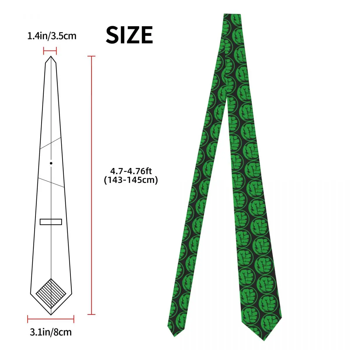 Superhero Neck Ties Men Hulk Sympol Silk Tie for Father's Day