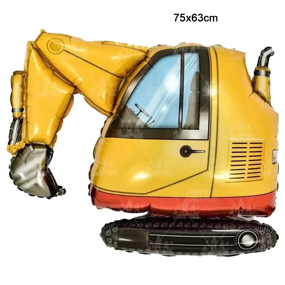 1PC Construction Crane Foil Balloons Excavator Engineering Vehicle Balloon Cement Truck Baby Shower Boys Birthday Party Supplies