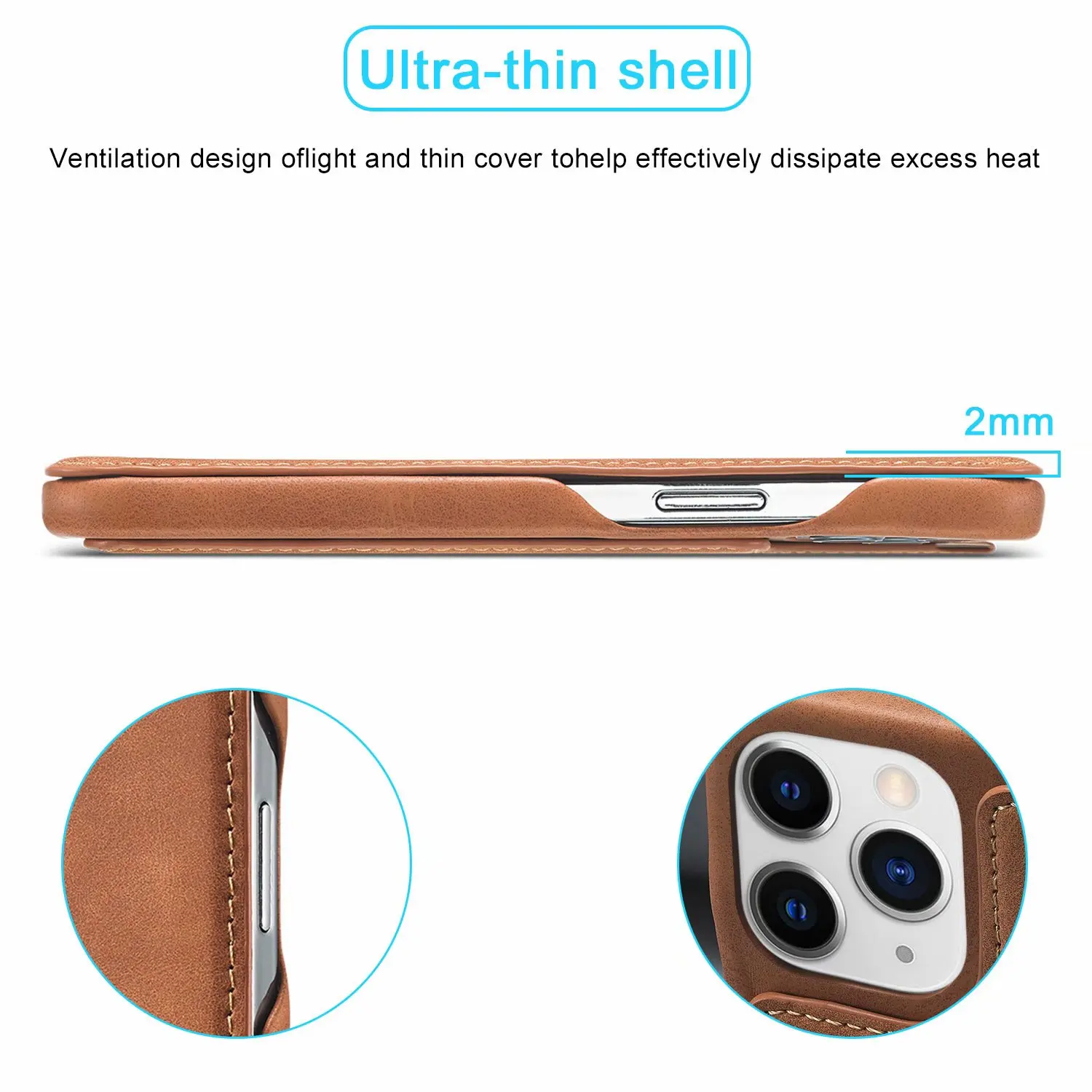 Ultrathin Magnetic Leather Wallet Card Flip Case