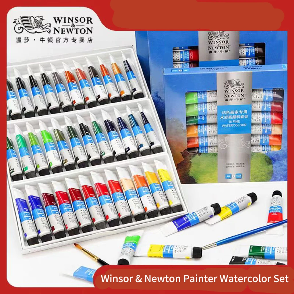 WINSOR&NEWTON Professional Watercolor Paint/Pigment Fine Smooth High Quality 12/18/24/36 Colors 10ML For Artist Student