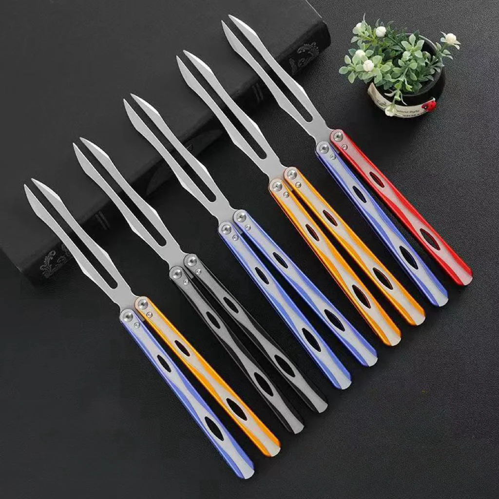 ExquisiteMagicTuningForkBalisongTrainerAluminumHandleButterfly