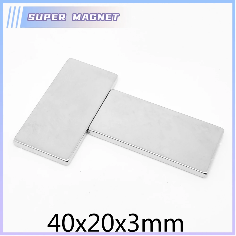 2/5/10/15/20PCS 40x20x3 Block Search Magnet N35 Quadrate  Strong Neodymium Fridge Magnet Permanent  NdFeB Magnet 40*20*3mm
