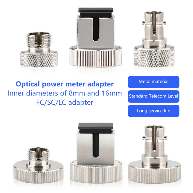 Fiber Optic Adapter RF Adapter Kit New Optical Fiber Connector Adapter SC/FC/ST Optical Power Meter Conversion Head Red Pen Metal Cap