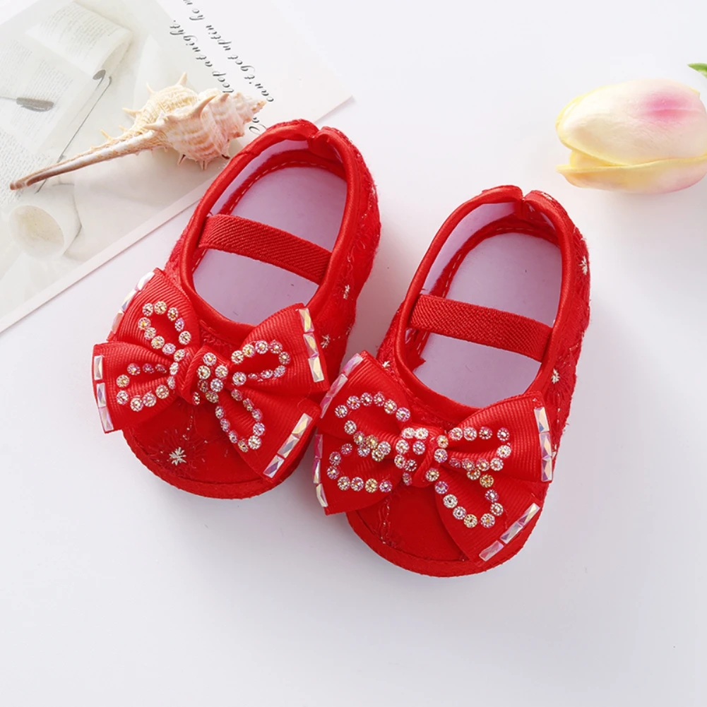 

0-12M Spring Autumn Baby Shoes Bow Girls Casual First Walkers Anti-Slip Soft Soles Flat Shoe Prewalkers Toddler Walking Sneaker