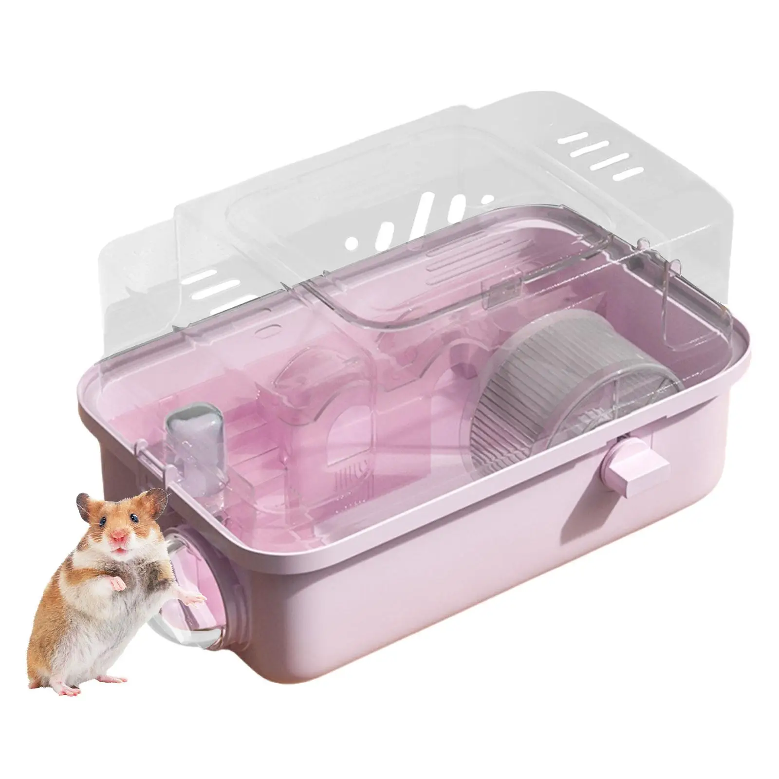 Clear Transparent Hamster Cage Breathable 2 Tier Hamster Habitat House for Bunny Gerbils Hedgehog Mice Small Animals Supplies