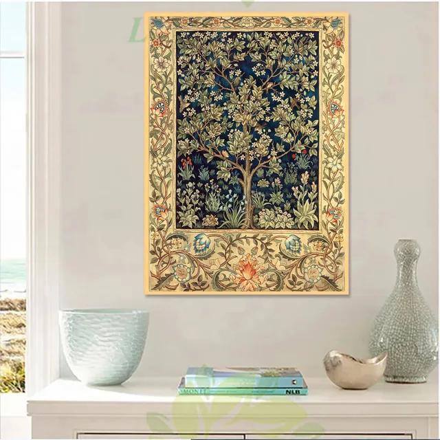 Analyste de point de croix pour la décoration de la maison, toile imprimée, feuille grossière, arbre, réplique, bricolage, art, peinture, ensemble de broderie, cadeau fait main 3