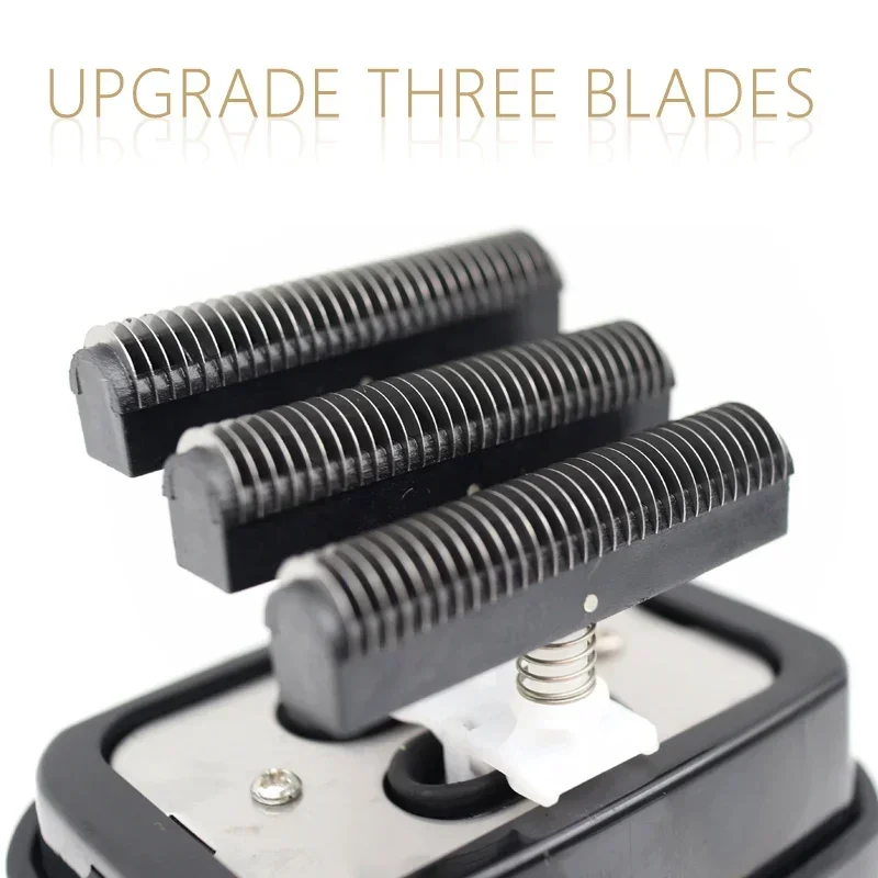 KULILANG R11(F) Professional Beard Trimmer for Men Reciprocating 3-Blade Shave System Hair Clippers Washable Electric Shaver 3