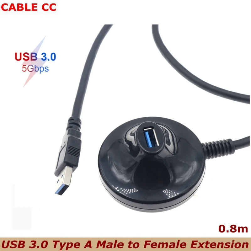 

New 5Gbps High Speed Desktop USB 3.0 Type A Male to Female Extension Data Charge Cable with Stand Base Shielded 80cm