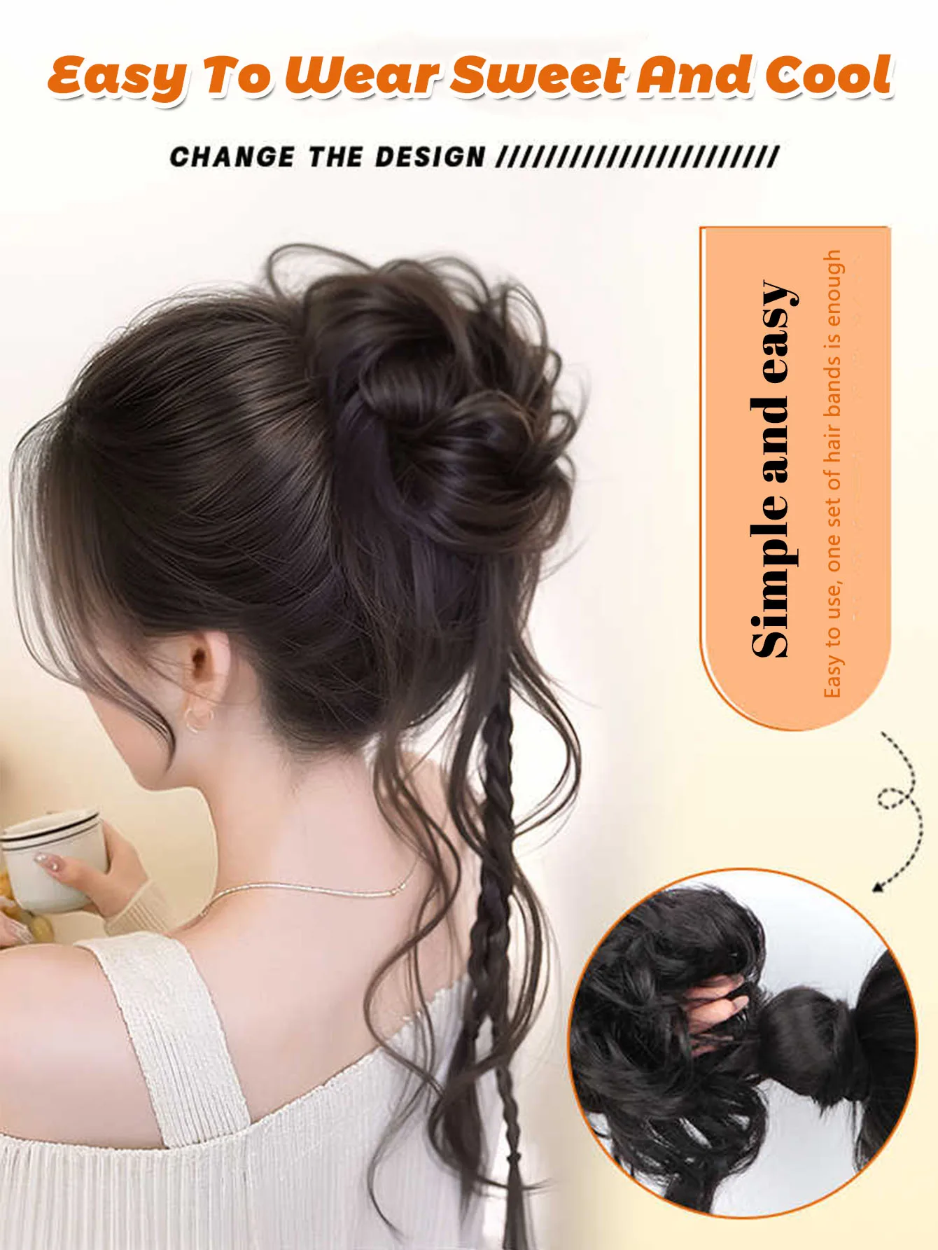 Synthetic Hair Bun Chignon for Women Black Brown
