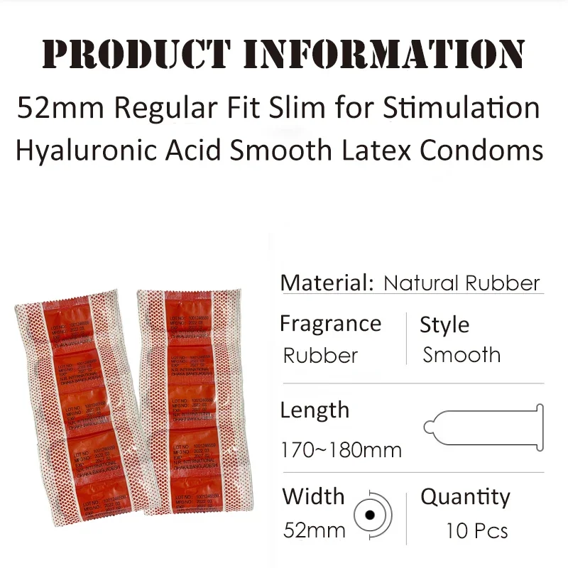 10pcs/Box Extra Thin Lubricated Condoms 45-58MM Close Fit Natural Rubber Latex Condoms for Men G-Sport Dotted for Stimulation