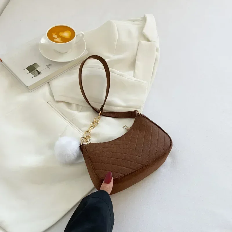 Stylish Women's Leather Tote Bag, Mini Crossbody Bag with Chain Strap, Solid Color Casual Underarm Shoulder Purse for Daily Use