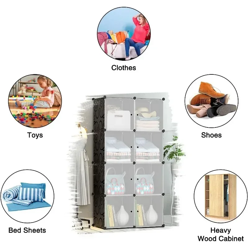Shoe Rack Shoe Organizer Shoe Cabinet 8 Tier Storage Cabinet with Doors