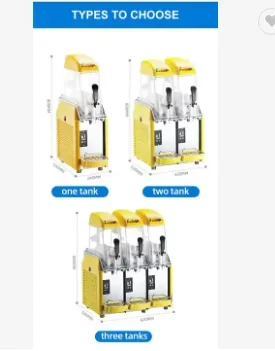 3 Tanks 1100w Automatic Cleaning food Grade Stainless Still Sand Ice Slushy Making Electric Snow Melting Machine
