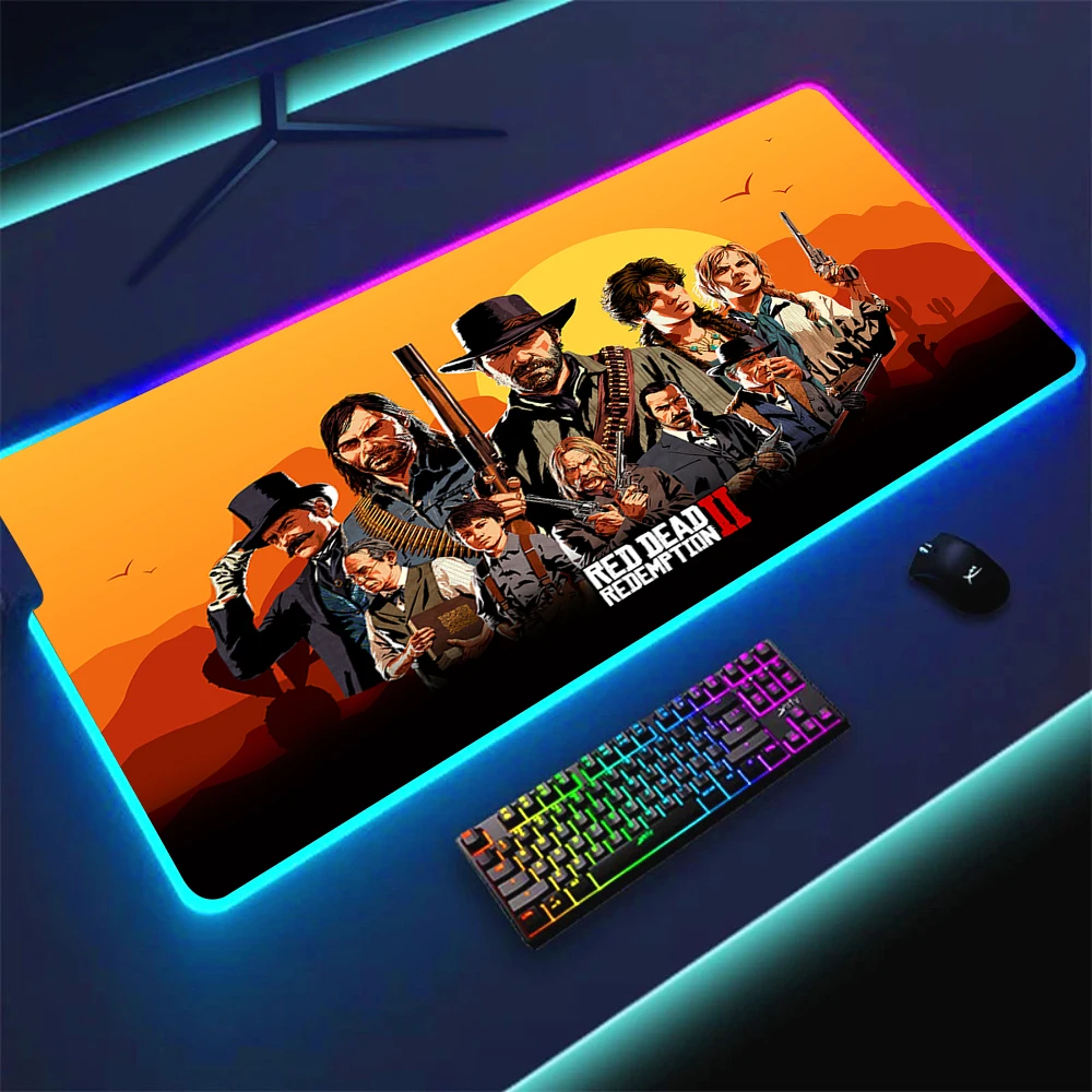 

Red Dead Redemption 2 Mouse Pad Kawaii Desk Accessories Gaming Colorful Mousepad Rgb Keyboard Mat Cool Deskmat Anime Gamer Mat