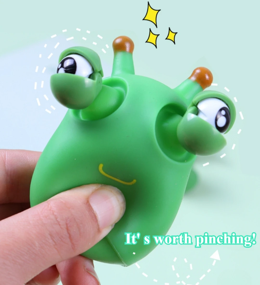 Novelty Green Worm Squeeze Toy Image 4