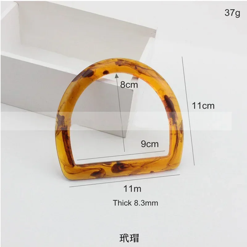 Tortoiseshell Unique Resin Handle Amber Round Handle Fashion D