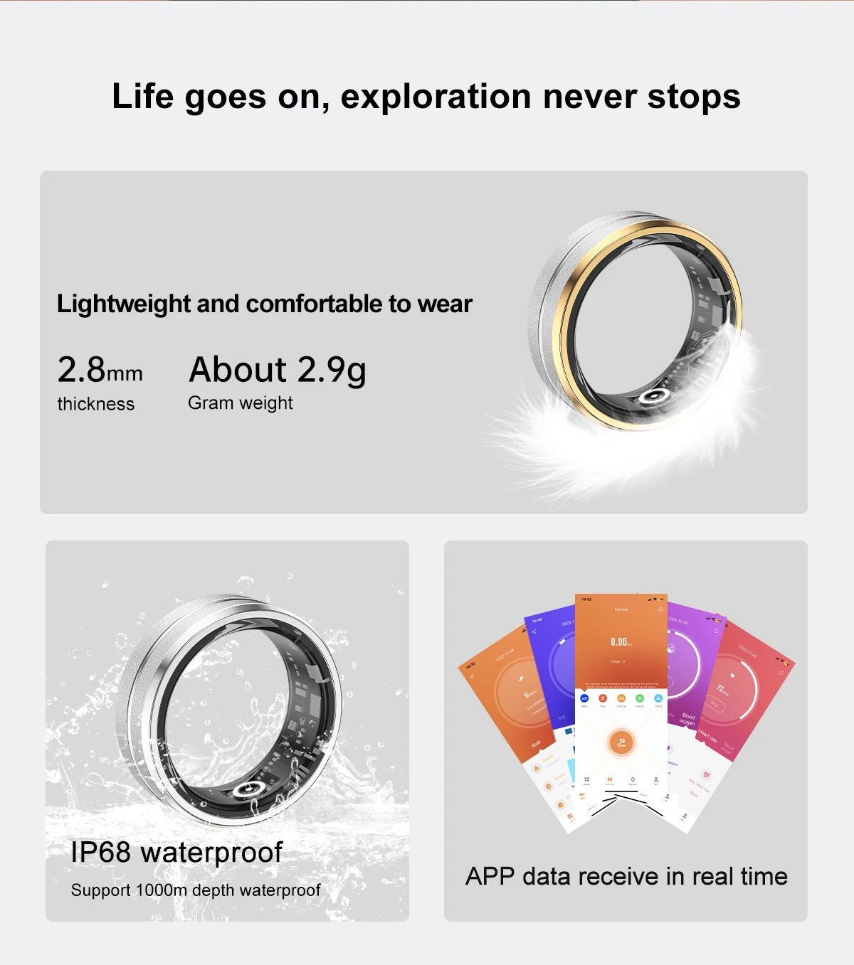 Anillo inteligente smart ring with health monito ring and tracker anello  intelligente - AliExpress