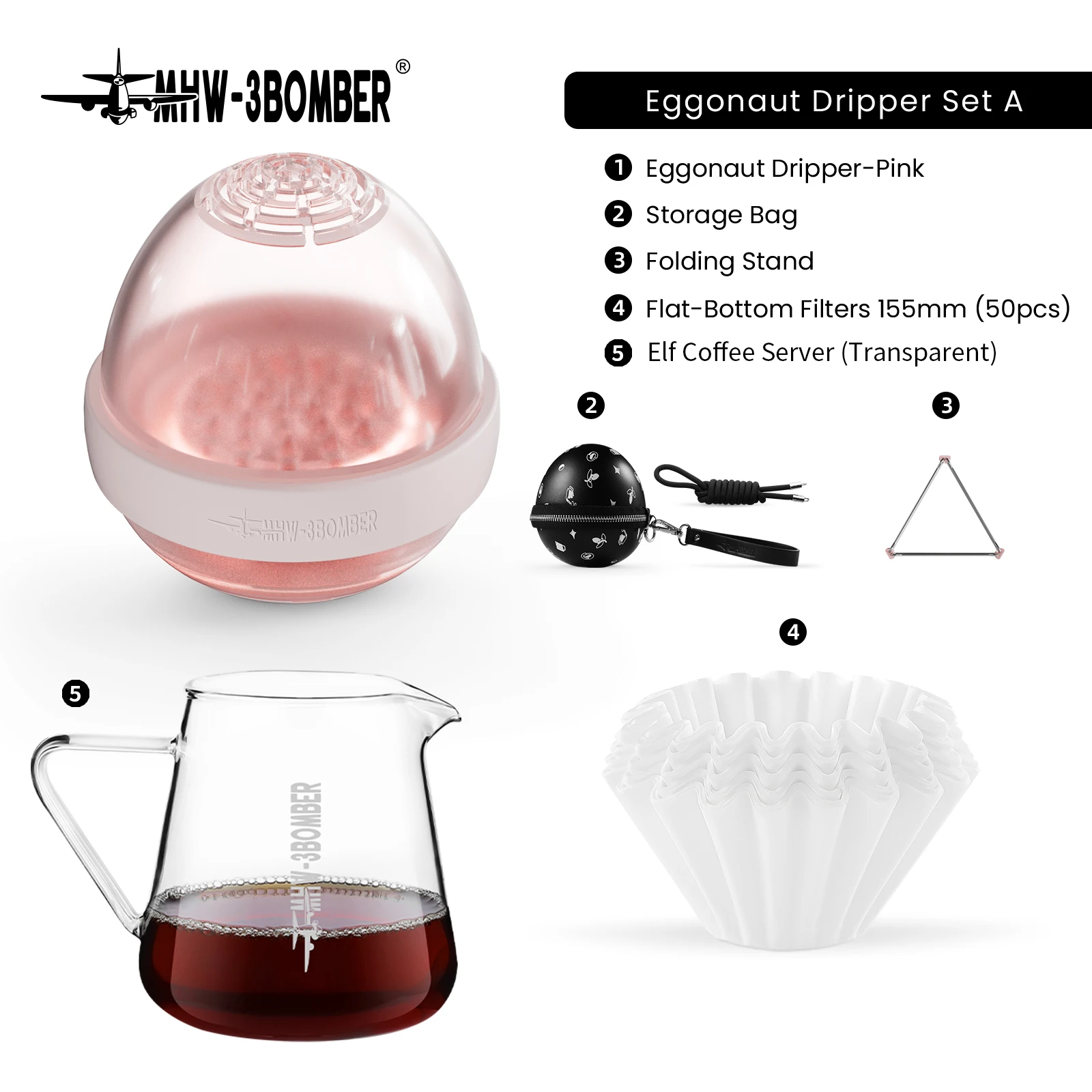 MHW-3BOMBER Eggonaut Portable Coffee Maker with Gl...