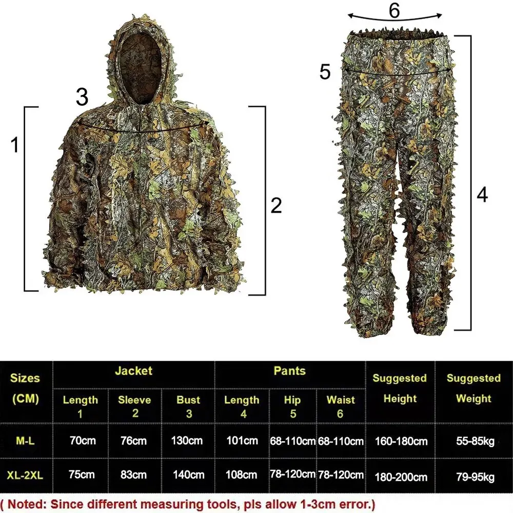 Ghillie Suit Men Women Kids 3D Leafy Bionic Camouflage 2