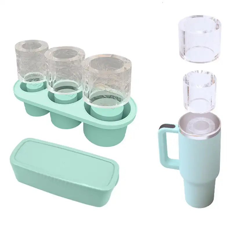

Creative Ice Cube Tray for Tumbler Cup, Silicone Cylinder Ice Mold with Lid and Bin for Freezer, Ice Drink, Juice, Whiskey