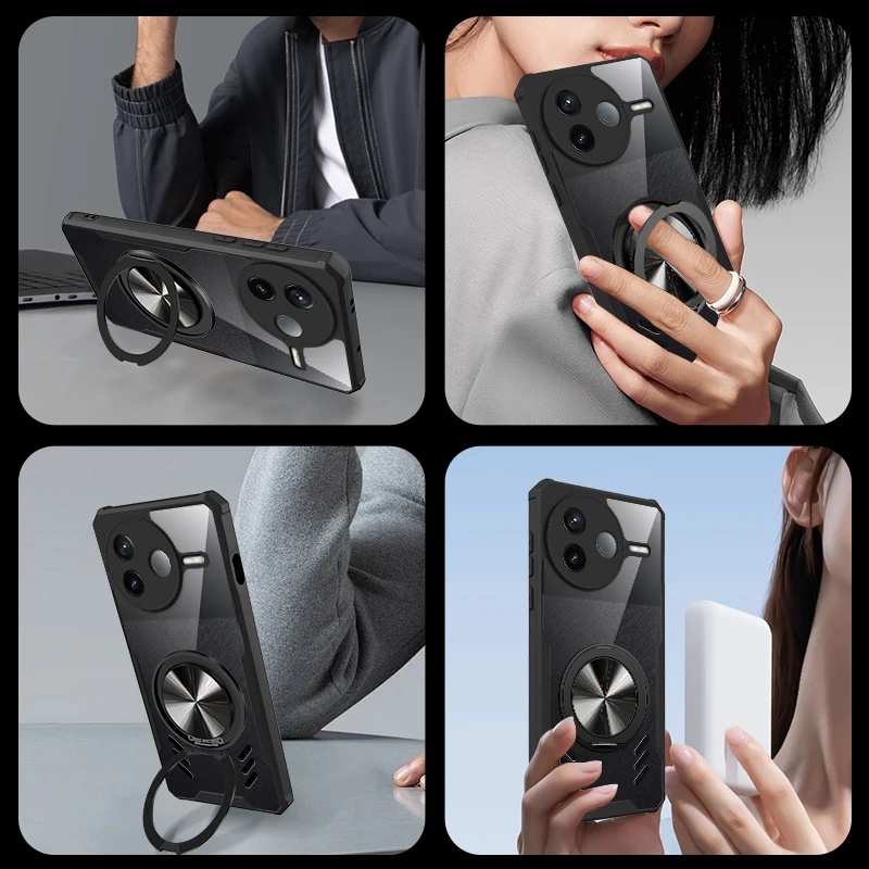 360° Rotation Stand Holder Case with Magnetic Graphene Cooling and Transparent Cover