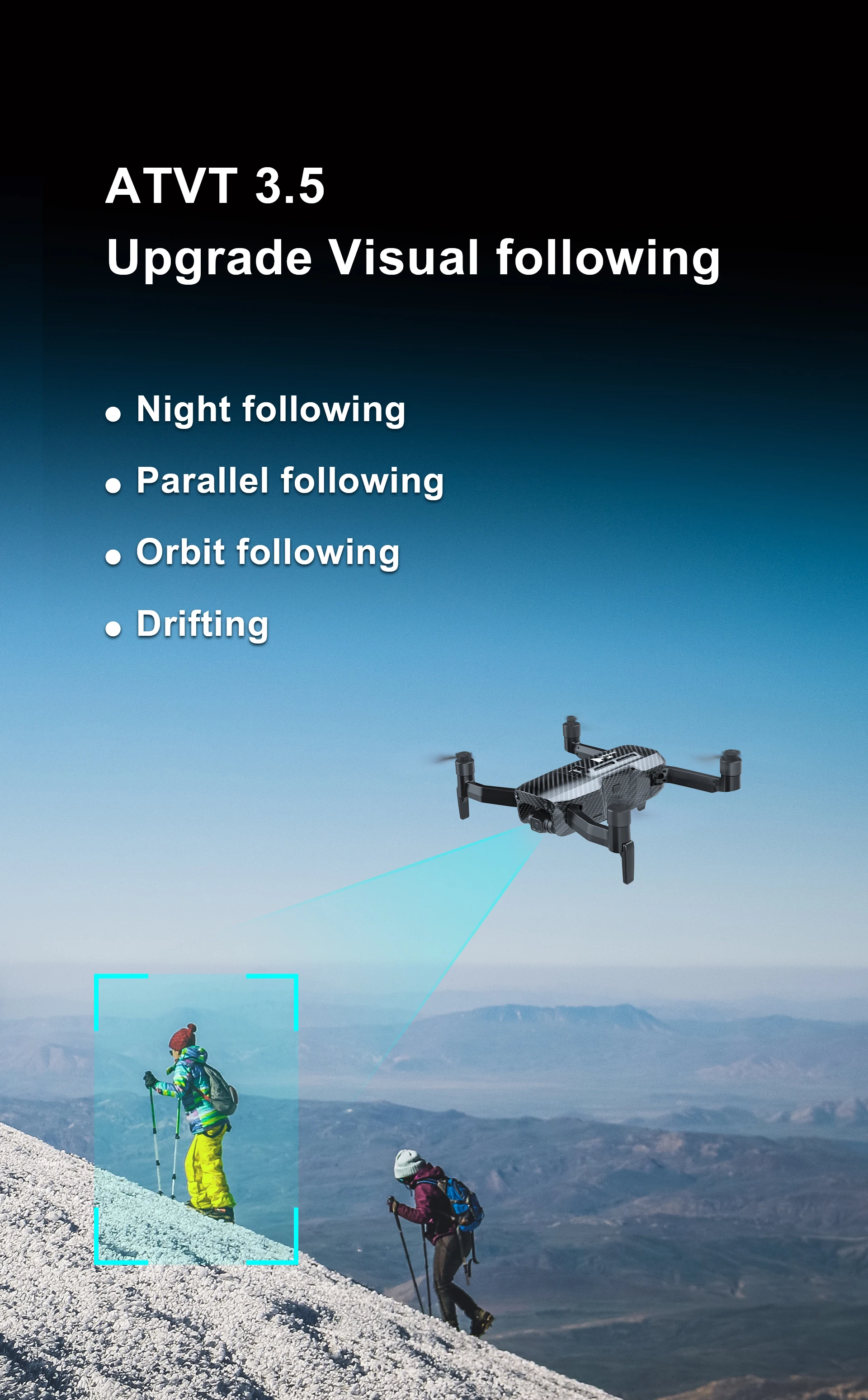 Hubsan ACE PRO R Drone, ATVT 3.5 Upgrade Visual following Night following Parallel following Orbit following Drif