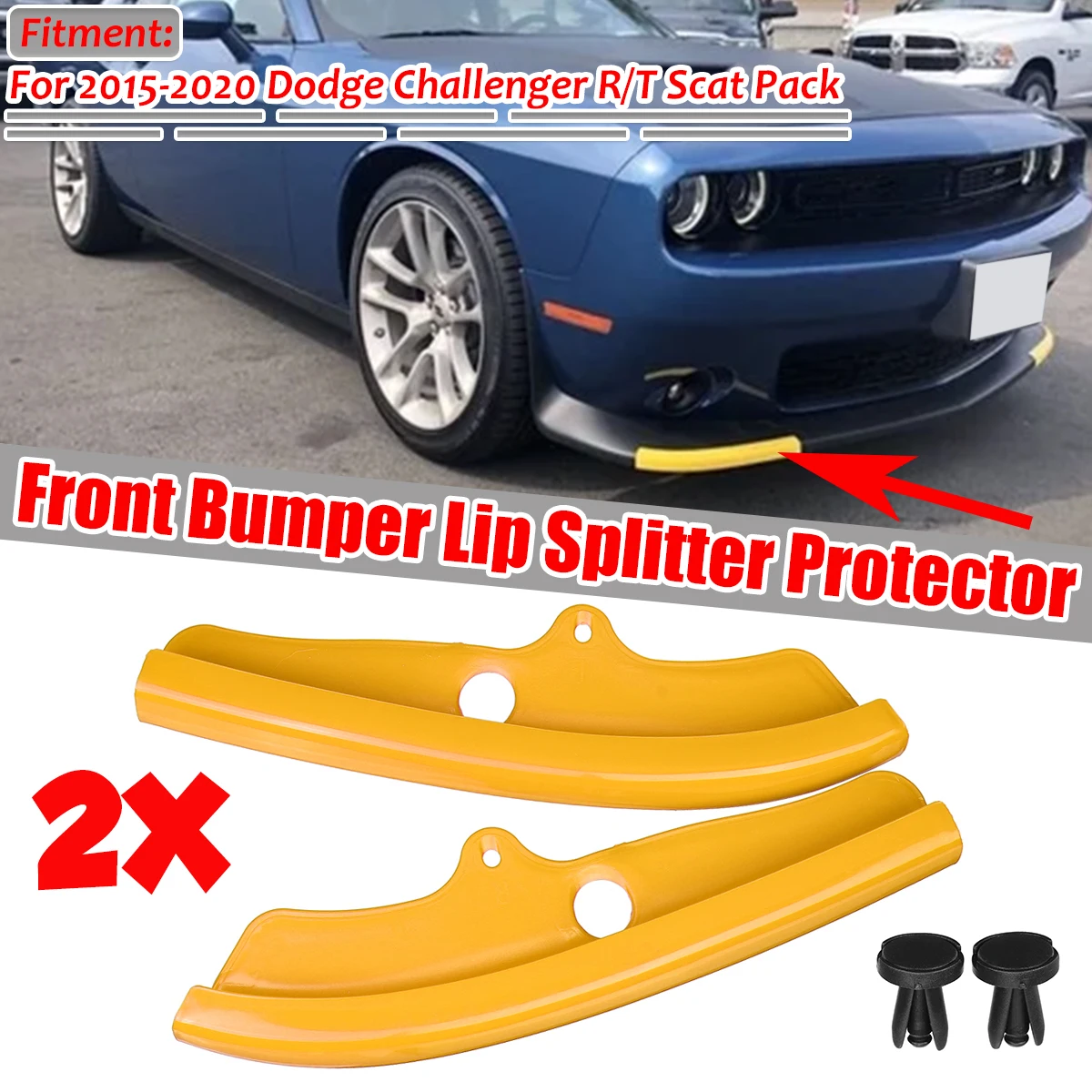 Yellow PP Front Bumper Lip Splitter Protector for Car