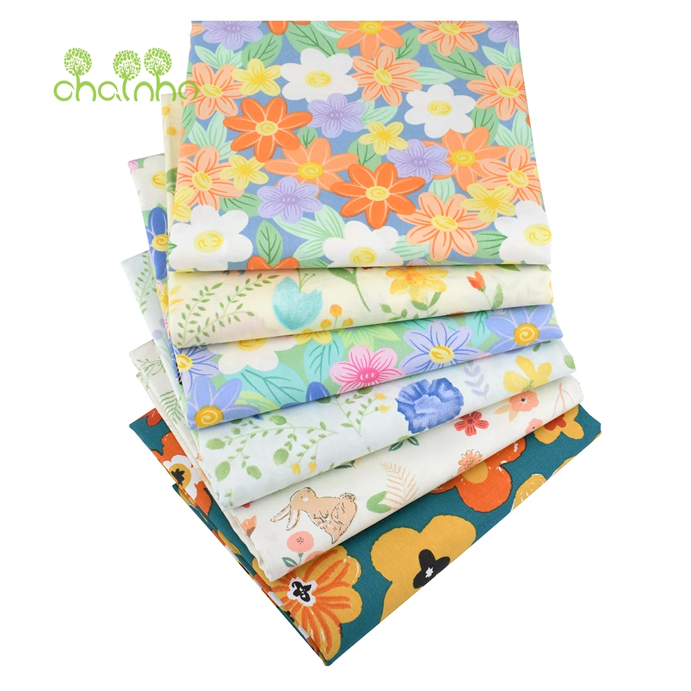 Chainho,Floral Series,Printed Twill Cotton Fabric,DIY Sewing Quilting Home Textiles Material For Baby &Child's Bedding &Garments