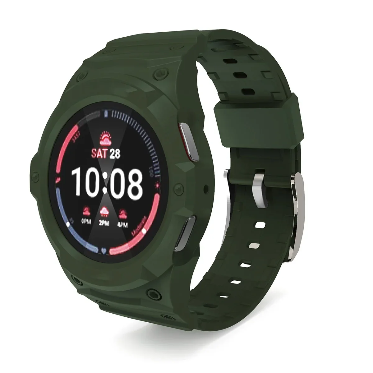 Silicone Sport Loop Band with PC Protective Case