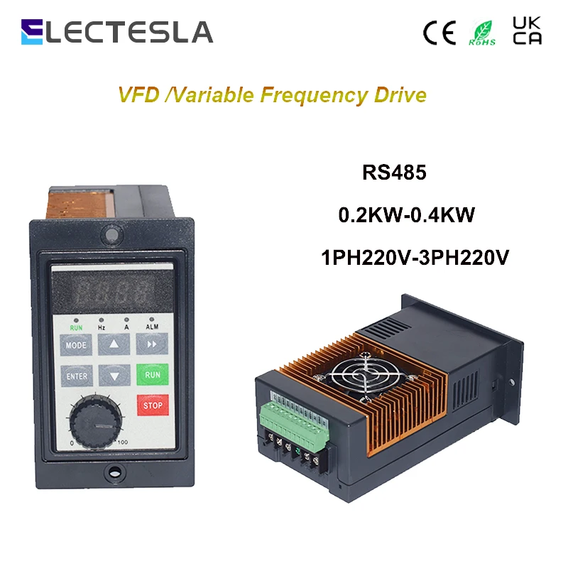 

ES-F280 Mini VFD Variable Frequency AC Drive Converter for Motor Speed Control Inverter 220V input 1hp 0.2KW 0.4KW 0.75KW