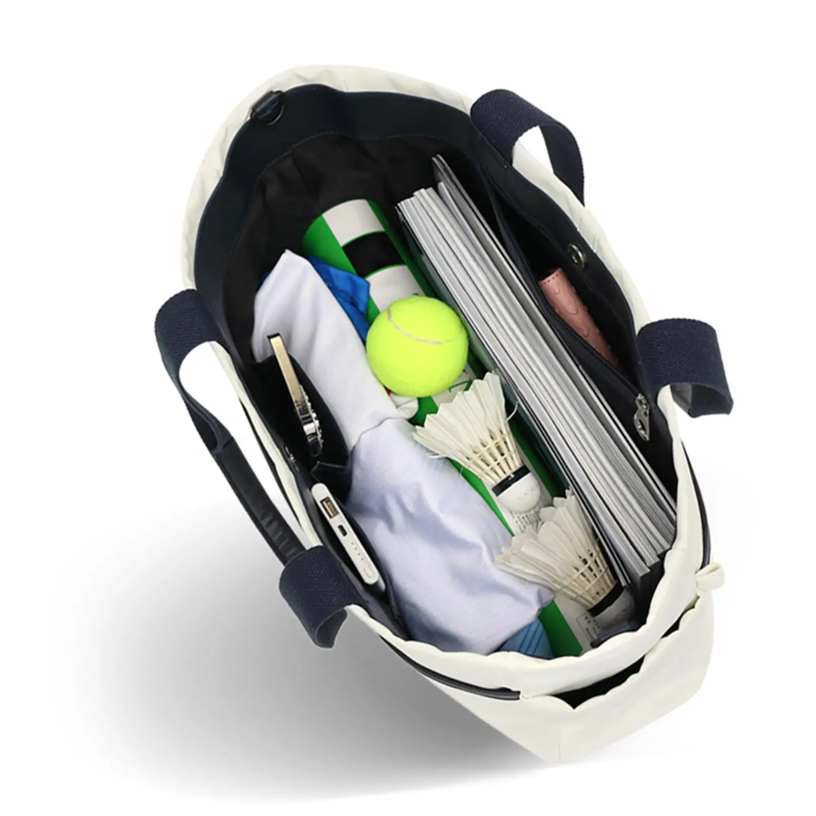Tennis Tote Bag Multipurpose Tennis Racket Shoulder Bag Racket Duffel with Detachable Shoulder Strap Rucksack Tennis Racquet Bag 4