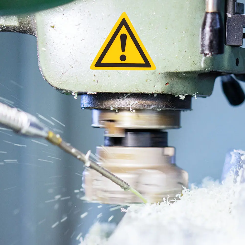 10Pcs 느낌표 안전 경고 스티커 직장 위험 지역을 위한 밝은 노란색 방수 자체 접착 주의 라벨